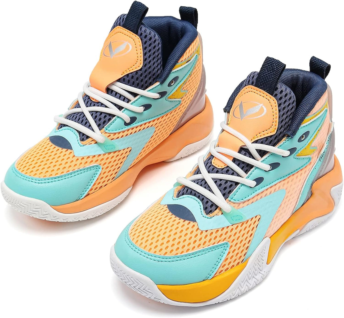 VITUOFLY Kids Basketball Shoes Boys Air Cushion Sneakers Girls Mid Top School Training Shoes Non-Slip Outdoor Sports Shoes Comfortable Boys Running Shoes Durable Little Kid/Big Kid
