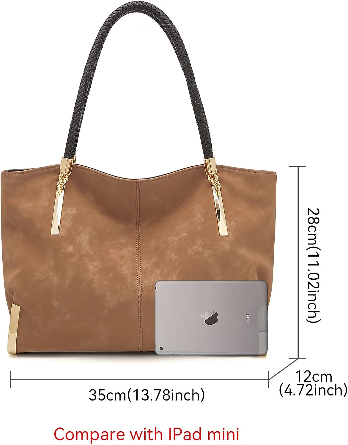 FOXLOVER Large Capacity Tote Handbags for Women, Genuine Leather Ladies Top-handle Bags Fashion Shoulder Bags Purses