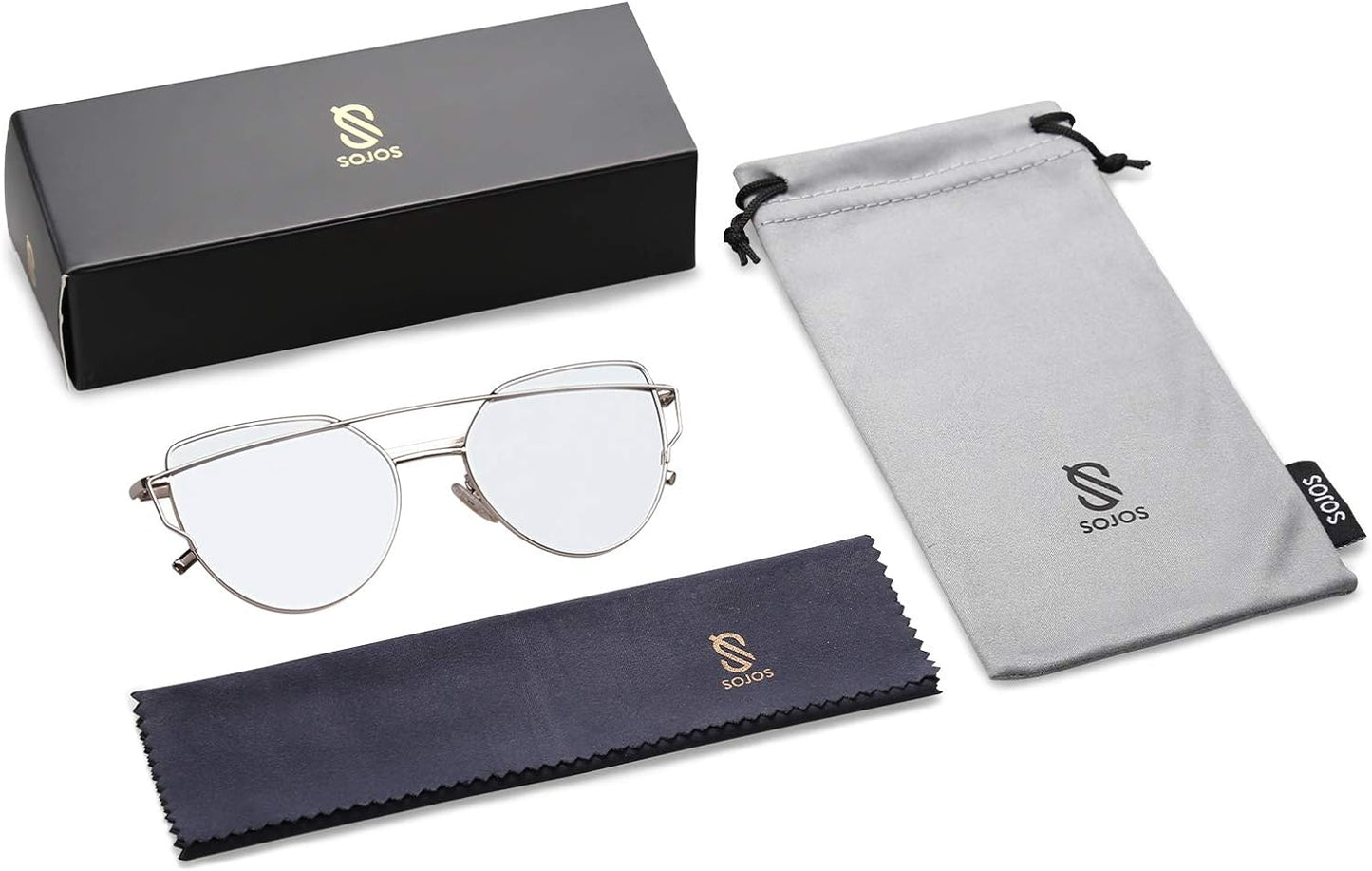SOJOS Cat Eye Sunglasses for Women Fashion Designer Style Mirrored Lenses