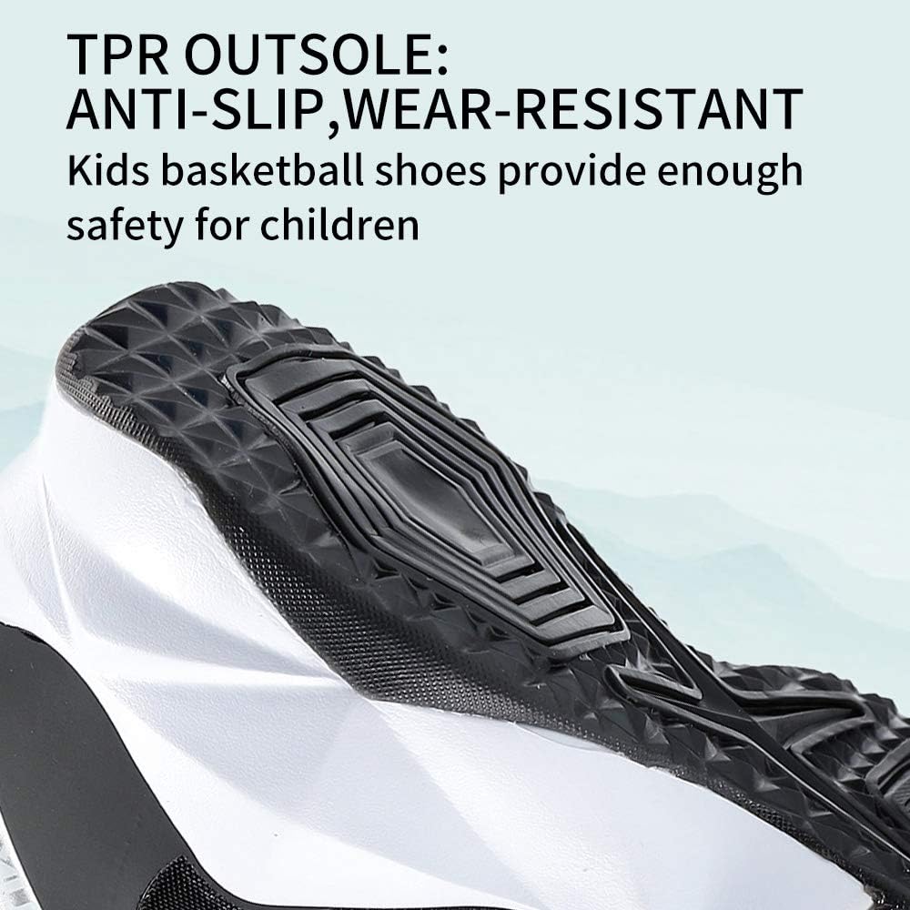 VITUOFLY Kids Basketball Shoes Boys Air Cushion Sneakers Girls Mid Top School Training Shoes Non-Slip Outdoor Sports Shoes Comfortable Boys Running Shoes Durable Little Kid/Big Kid
