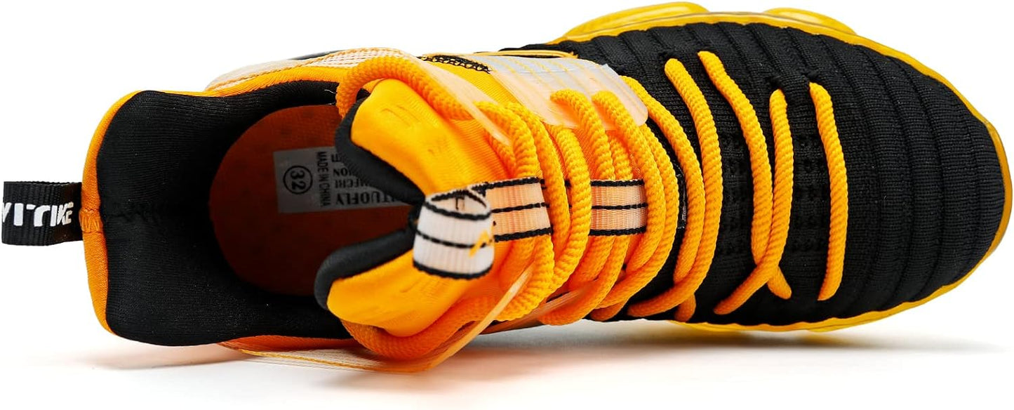 VITUOFLY Kids Basketball Shoes Boys Air Cushion Sneakers Girls Mid Top School Training Shoes Non-Slip Outdoor Sports Shoes Comfortable Boys Running Shoes Durable Little Kid/Big Kid