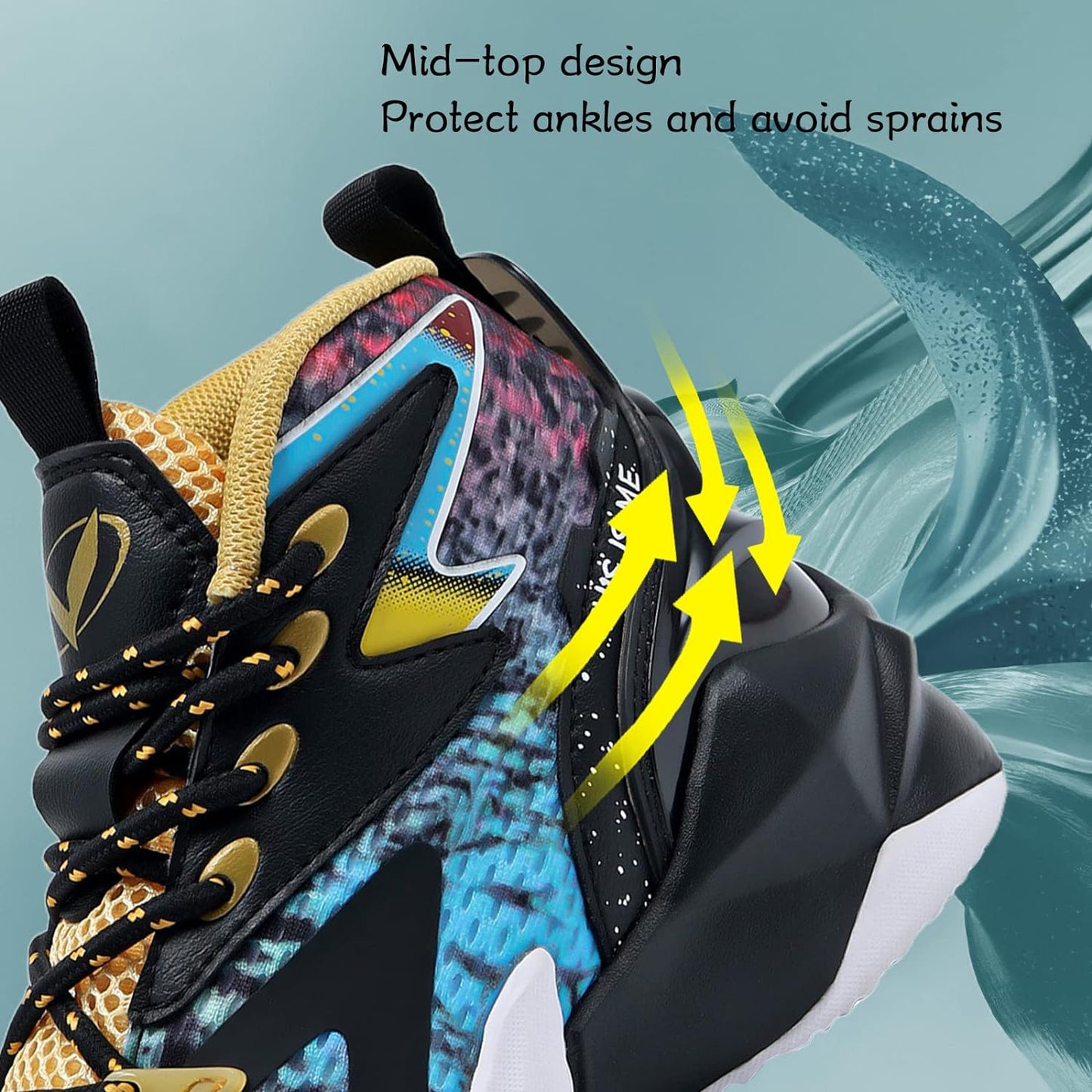 VITUOFLY Kids Basketball Shoes Boys Air Cushion Sneakers Girls Mid Top School Training Shoes Non-Slip Outdoor Sports Shoes Comfortable Boys Running Shoes Durable Little Kid/Big Kid