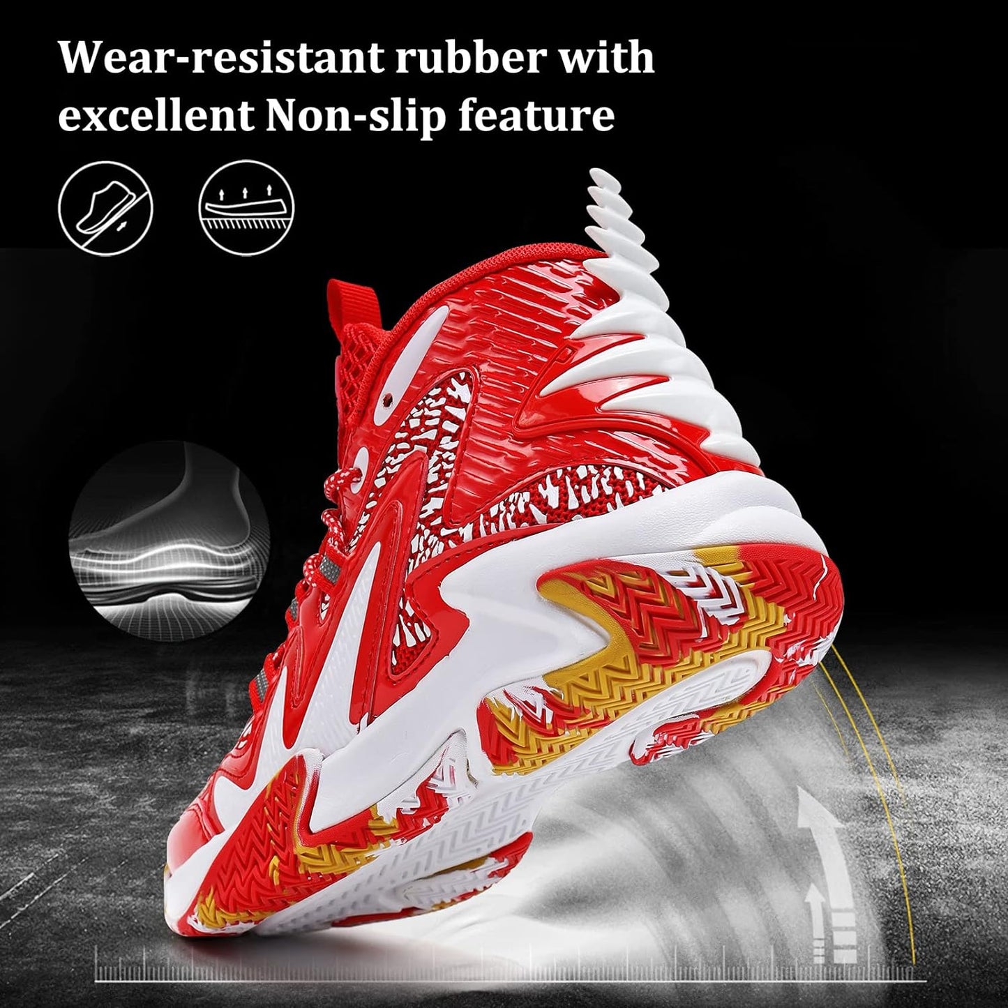 VITUOFLY Kids Basketball Shoes Boys Air Cushion Sneakers Girls Mid Top School Training Shoes Non-Slip Outdoor Sports Shoes Comfortable Boys Running Shoes Durable Little Kid/Big Kid
