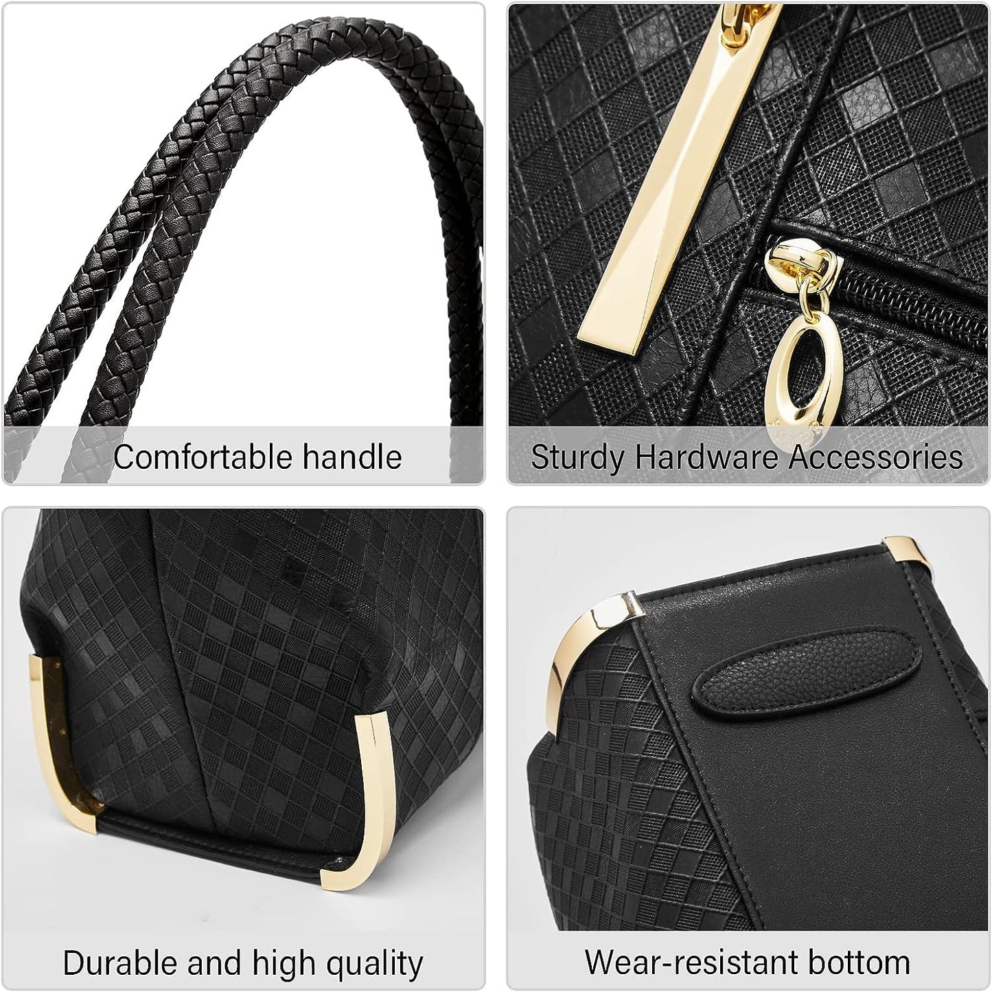 FOXLOVER Large Capacity Tote Handbags for Women, Genuine Leather Ladies Top-handle Bags Fashion Shoulder Bags Purses