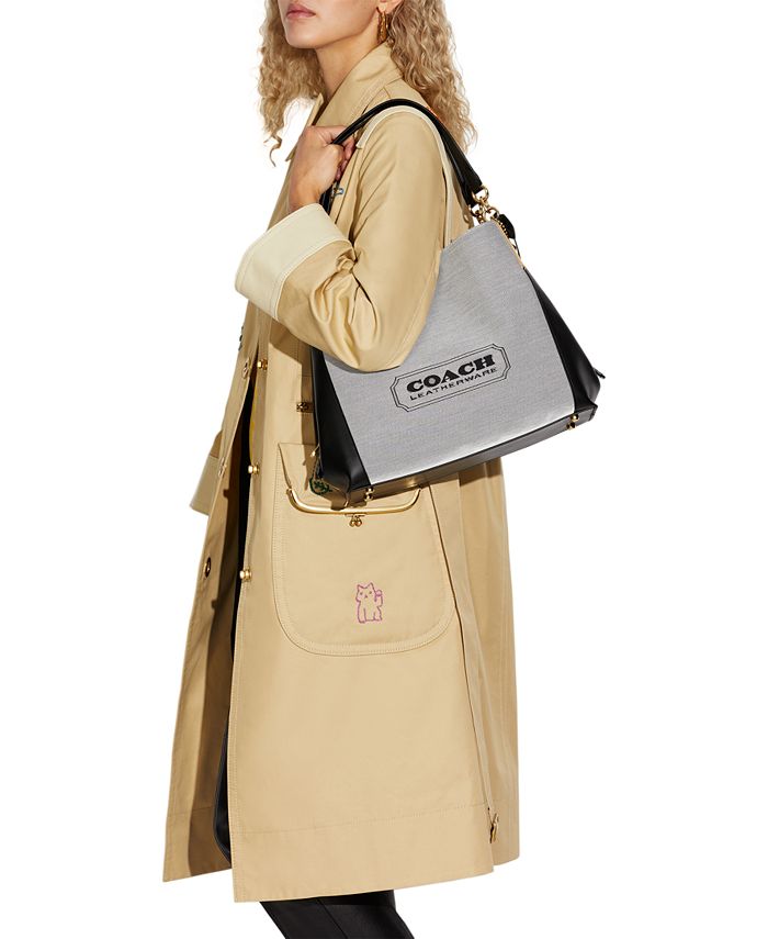 Badge Jacquard Dalton 31 Shoulder Bag - Macy's Exclusive