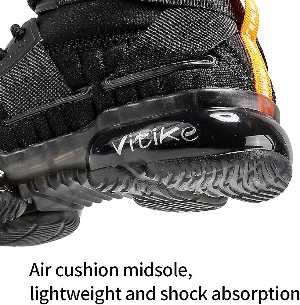 VITUOFLY Kids Basketball Shoes Boys Air Cushion Sneakers Girls Mid Top School Training Shoes Non-Slip Outdoor Sports Shoes Comfortable Boys Running Shoes Durable Little Kid/Big Kid