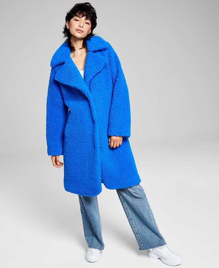 Women's Notch-Collar Teddy Coat