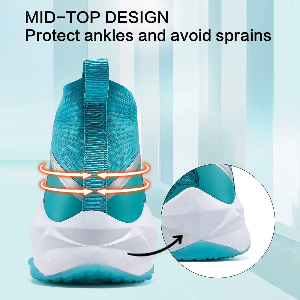 VITUOFLY Kids Basketball Shoes Boys Air Cushion Sneakers Girls Mid Top School Training Shoes Non-Slip Outdoor Sports Shoes Comfortable Boys Running Shoes Durable Little Kid/Big Kid