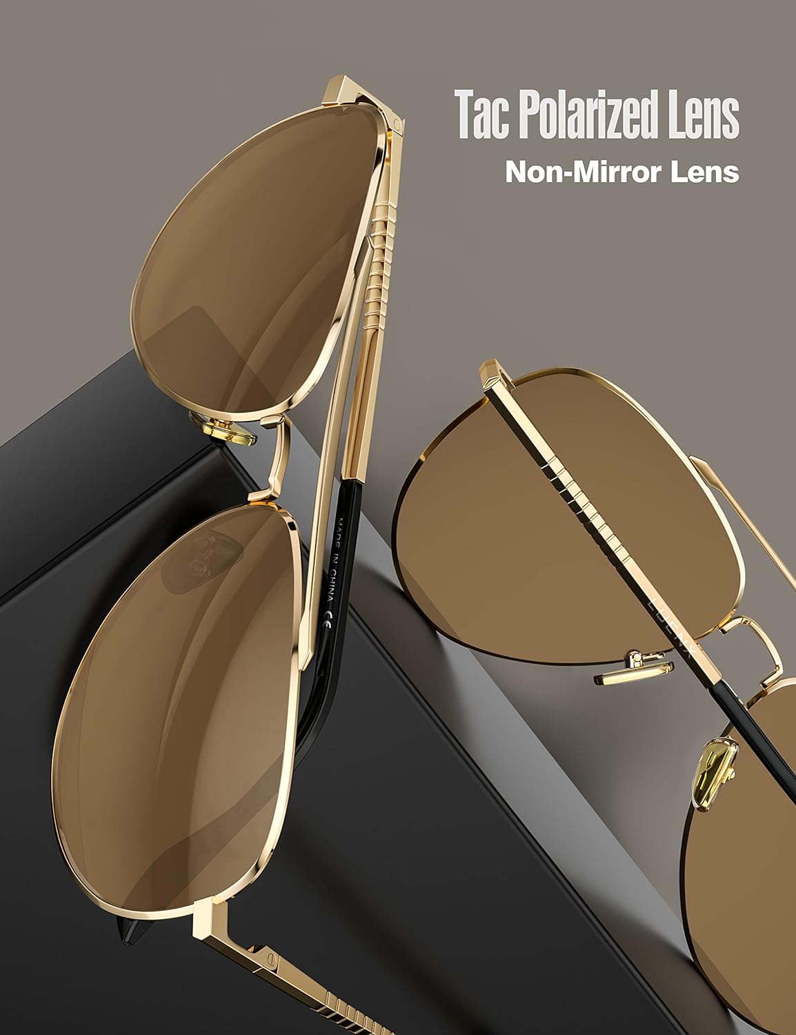 LUENX Aviator Sunglasses for Men Women Polarized - UV 400 Protection with case 60MM