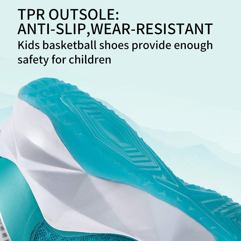 VITUOFLY Kids Basketball Shoes Boys Air Cushion Sneakers Girls Mid Top School Training Shoes Non-Slip Outdoor Sports Shoes Comfortable Boys Running Shoes Durable Little Kid/Big Kid