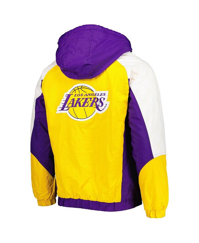 Men's Purple Los Angeles Lakers Body Check Raglan Hoodie Half-Zip Jacket