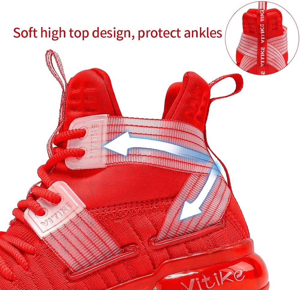 VITUOFLY Kids Basketball Shoes Boys Air Cushion Sneakers Girls Mid Top School Training Shoes Non-Slip Outdoor Sports Shoes Comfortable Boys Running Shoes Durable Little Kid/Big Kid