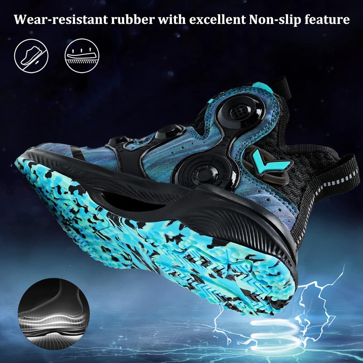 VITUOFLY Kids Basketball Shoes Boys Air Cushion Sneakers Girls Mid Top School Training Shoes Non-Slip Outdoor Sports Shoes Comfortable Boys Running Shoes Durable Little Kid/Big Kid