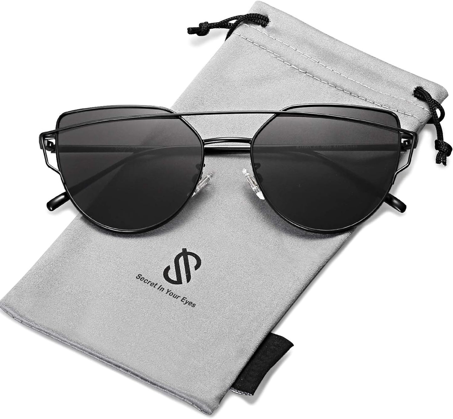 SOJOS Cat Eye Sunglasses for Women Fashion Designer Style Mirrored Lenses