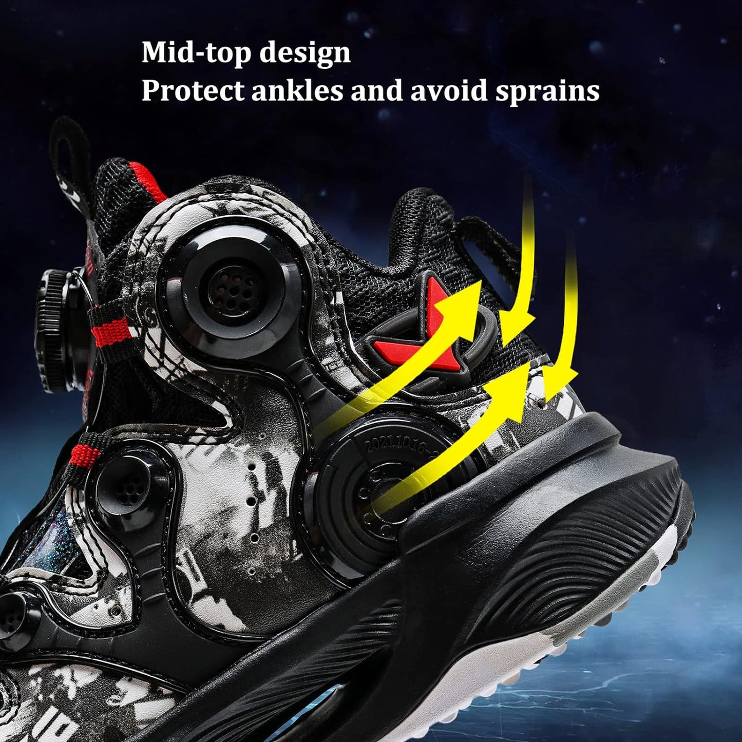 VITUOFLY Kids Basketball Shoes Boys Air Cushion Sneakers Girls Mid Top School Training Shoes Non-Slip Outdoor Sports Shoes Comfortable Boys Running Shoes Durable Little Kid/Big Kid