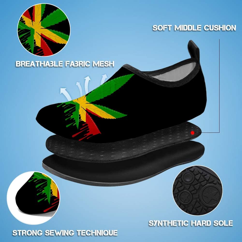 WEED WATER SHOES Water Shoes for Mens Womens Quick-Dry Aqua Socks Swim Beach Shoes for Outdoor Surfing Yoga