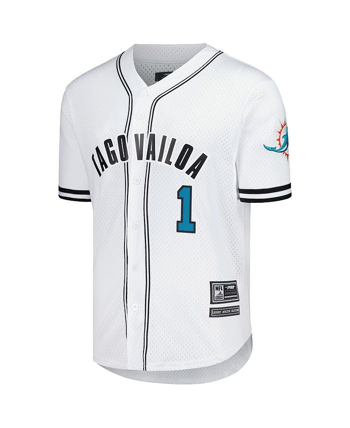 Men's Tua Tagovailoa White Miami Dolphins Baseball Player Button-Up Shirt