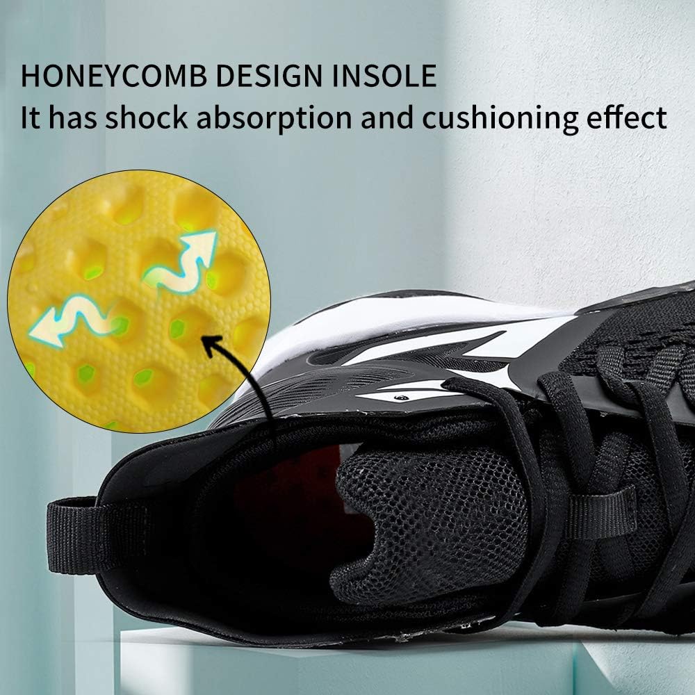VITUOFLY Kids Basketball Shoes Boys Air Cushion Sneakers Girls Mid Top School Training Shoes Non-Slip Outdoor Sports Shoes Comfortable Boys Running Shoes Durable Little Kid/Big Kid