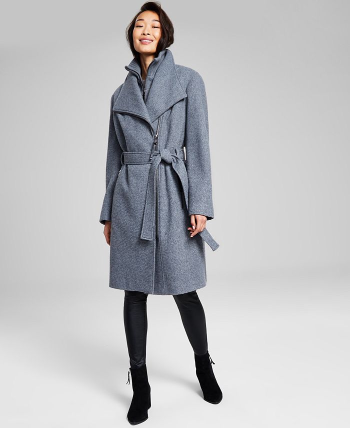 Women's Belted Wrap Coat, Created for Macy's