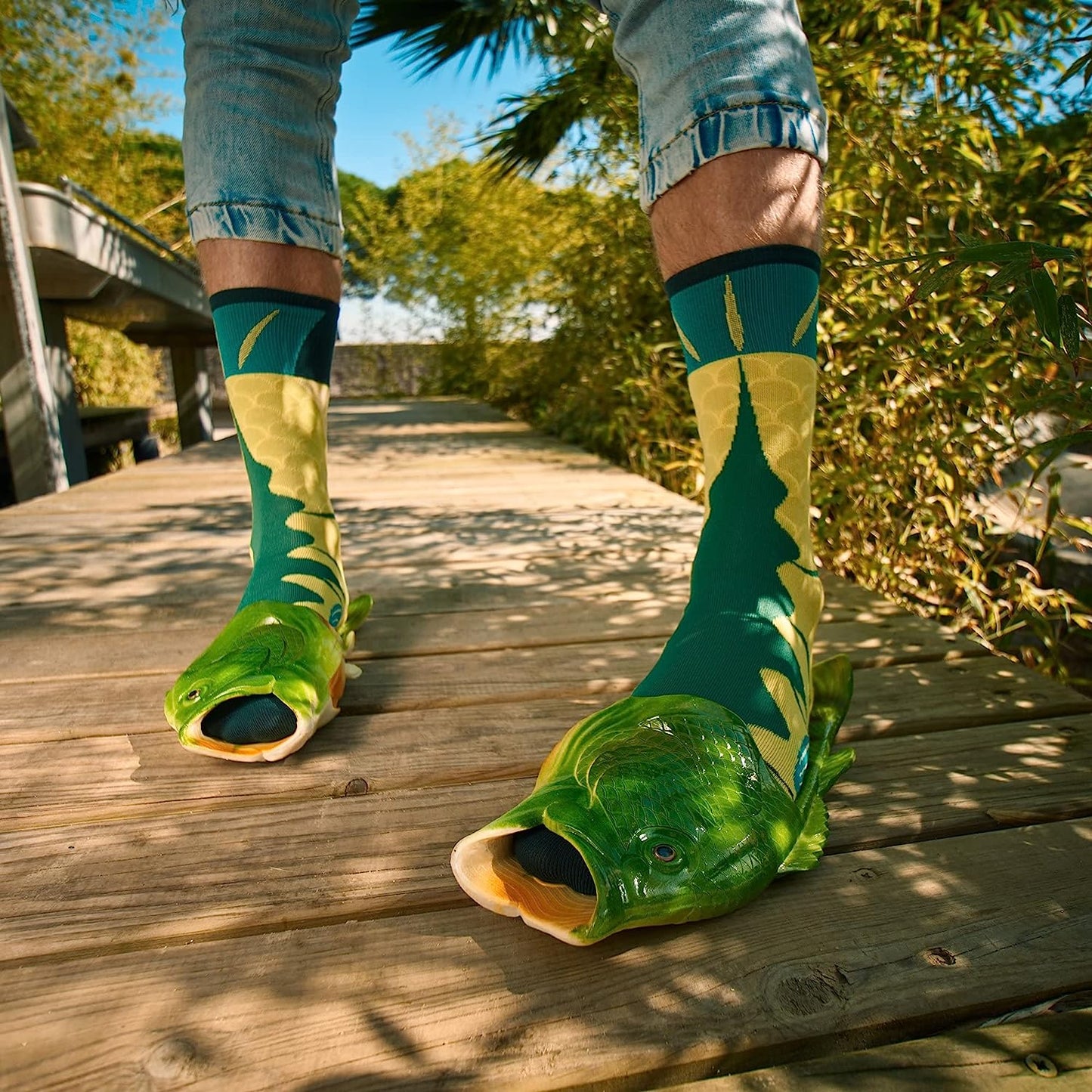 Coddies Fish Flip Flops | The Original Fish Slippers | Funny Gift, Unisex Sandals, Bass Slides, Pool, Beach & Shower Shoes | Men, Women & Kids