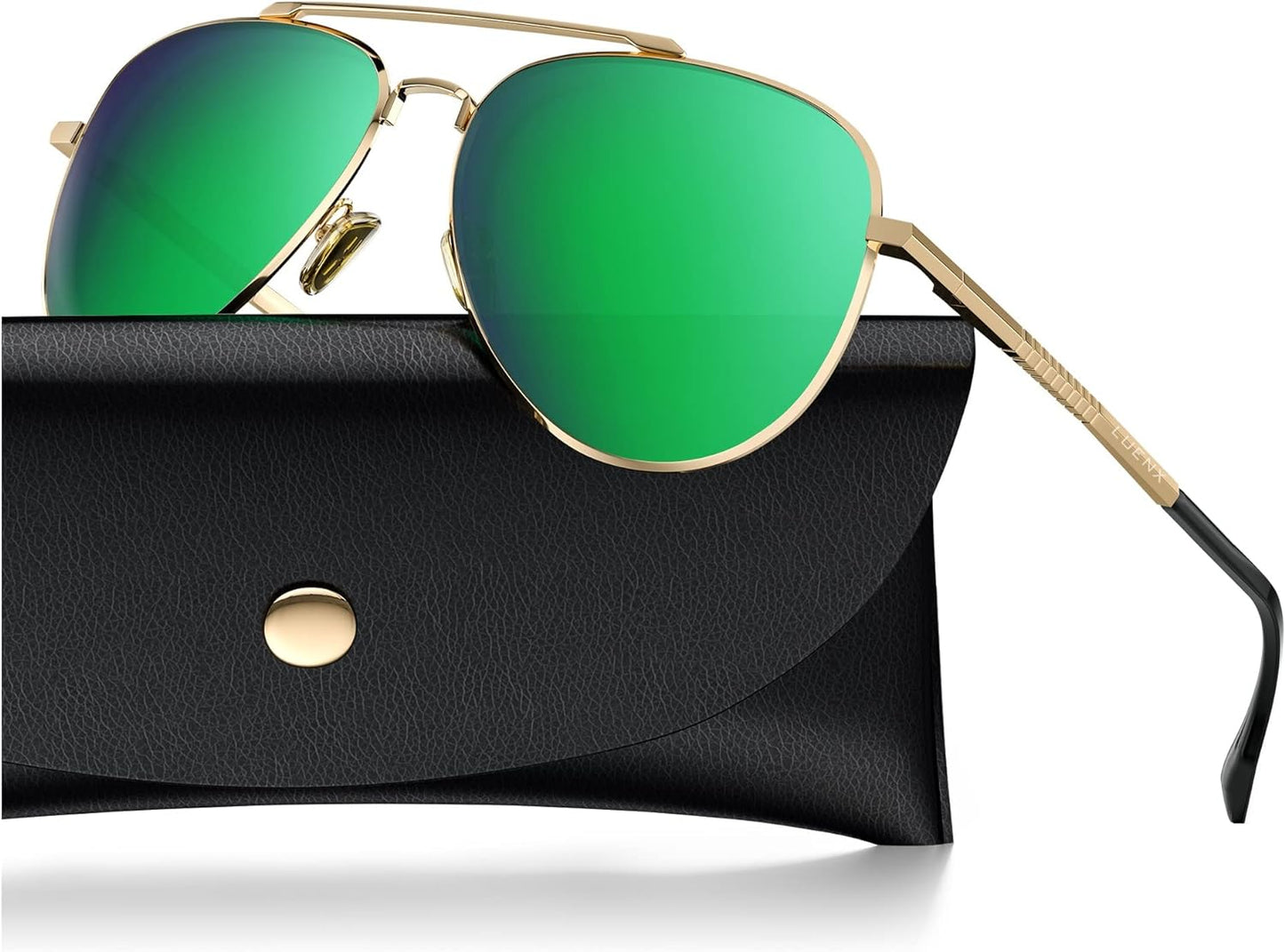 LUENX Aviator Sunglasses for Men Women Polarized - UV 400 Protection with case 60MM