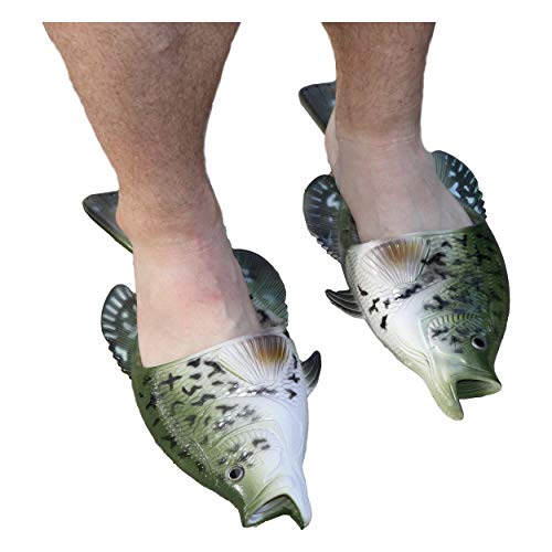 Rivers Edge Products Crappie Fish Sandals, Slip Resistant Contoured Foot Bed, Large
