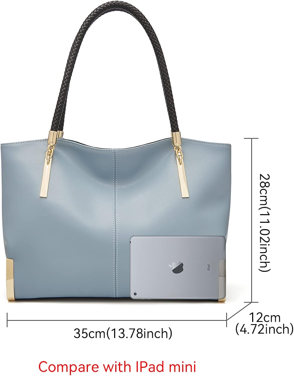 FOXLOVER Large Capacity Tote Handbags for Women, Genuine Leather Ladies Top-handle Bags Fashion Shoulder Bags Purses