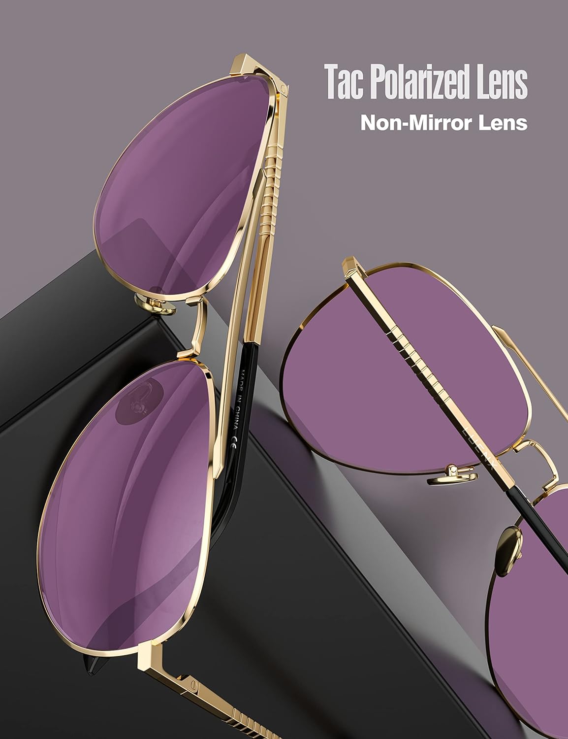 LUENX Aviator Sunglasses for Men Women Polarized - UV 400 Protection with case 60MM