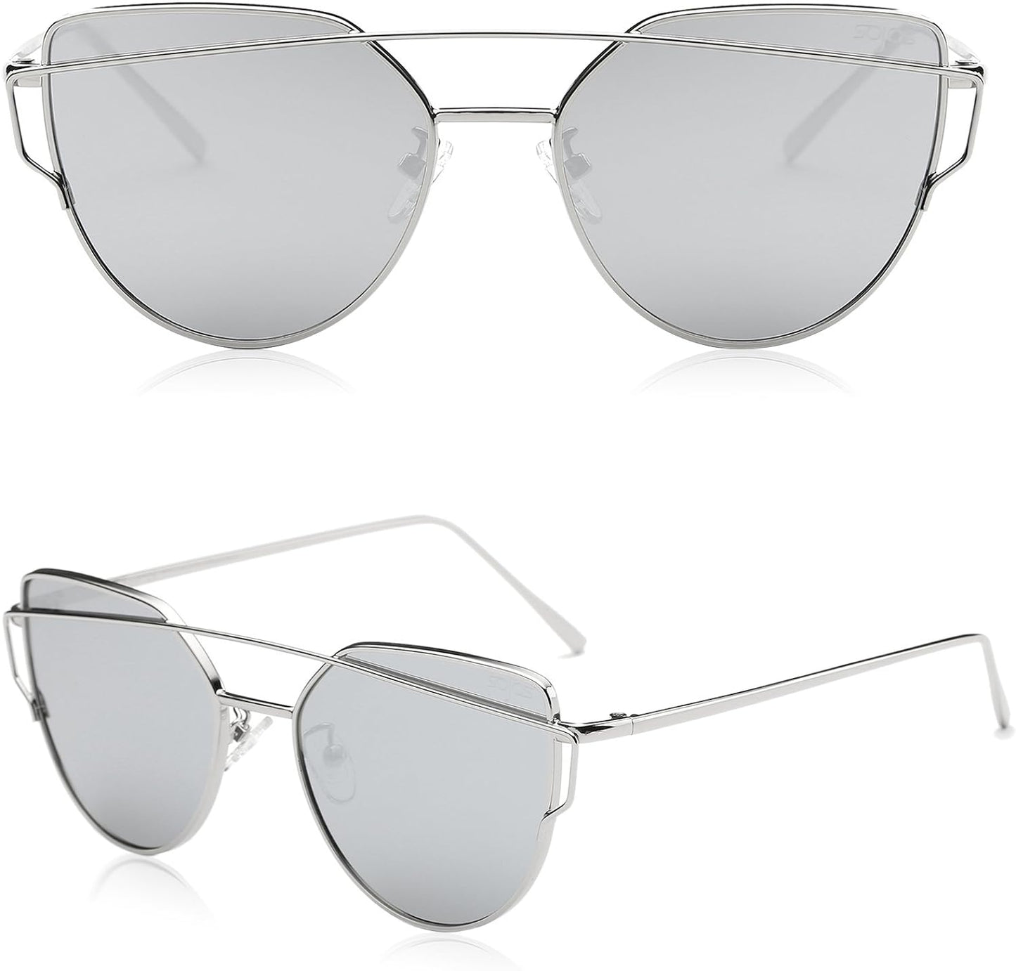 SOJOS Cat Eye Sunglasses for Women Fashion Designer Style Mirrored Lenses