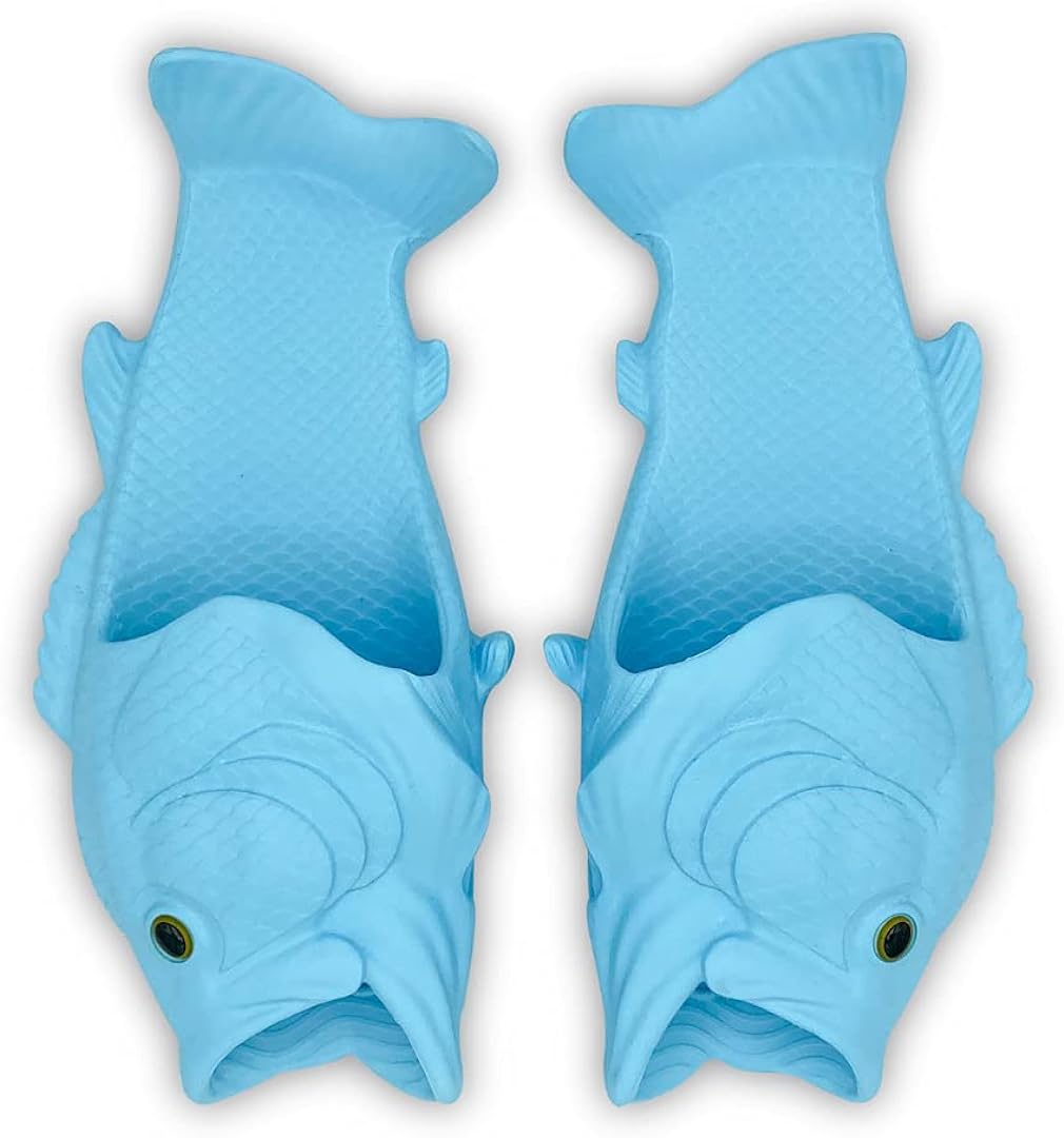 Coddies Fish Flip Flops | The Original Fish Slippers | Funny Gift, Unisex Sandals, Bass Slides, Pool, Beach & Shower Shoes | Men, Women & Kids
