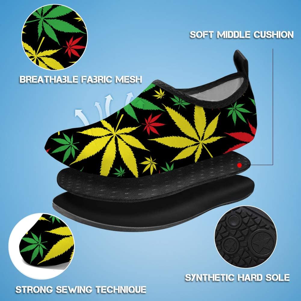 WEED WATER SHOES Water Shoes for Mens Womens Quick-Dry Aqua Socks Swim Beach Shoes for Outdoor Surfing Yoga