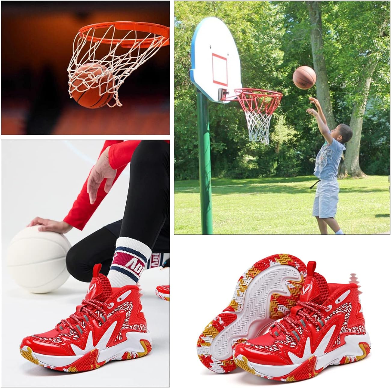 VITUOFLY Kids Basketball Shoes Boys Air Cushion Sneakers Girls Mid Top School Training Shoes Non-Slip Outdoor Sports Shoes Comfortable Boys Running Shoes Durable Little Kid/Big Kid