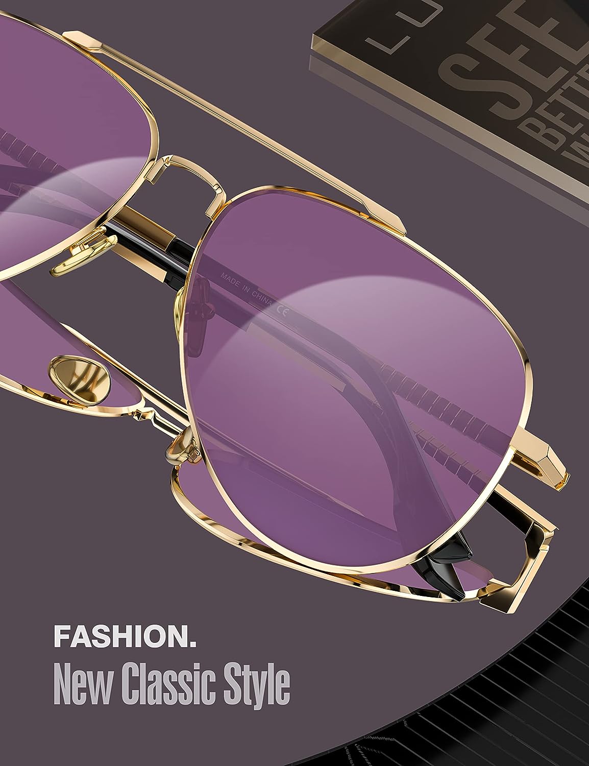 LUENX Aviator Sunglasses for Men Women Polarized - UV 400 Protection with case 60MM