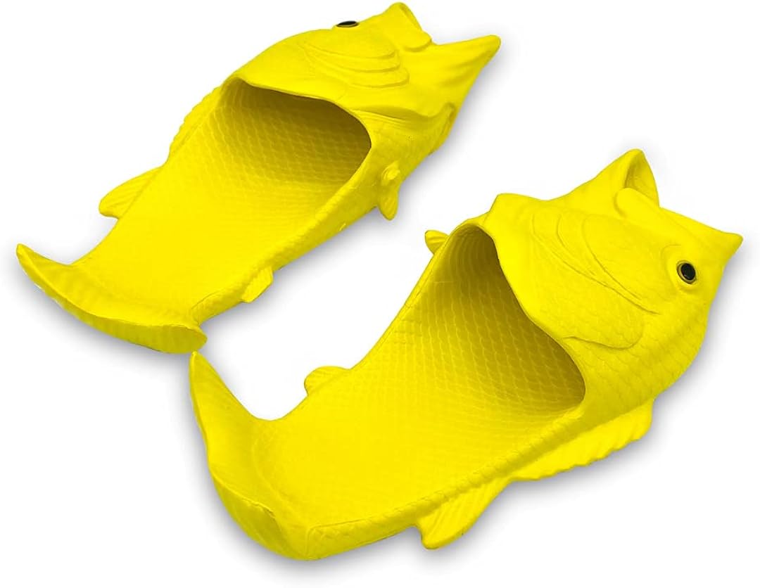Coddies Fish Flip Flops | The Original Fish Slippers | Funny Gift, Unisex Sandals, Bass Slides, Pool, Beach & Shower Shoes | Men, Women & Kids