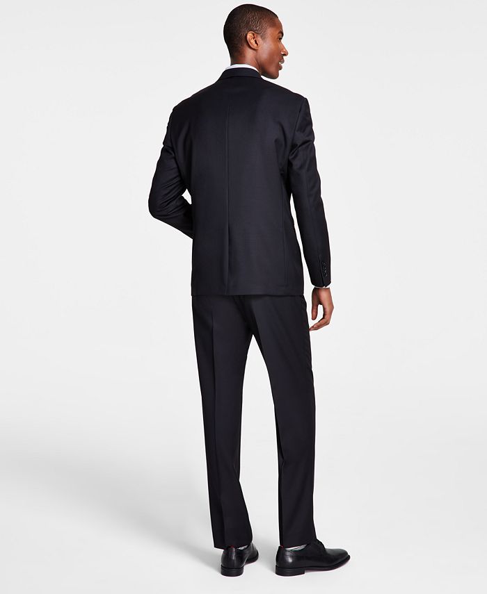 Men's Classic-Fit Wool Stretch Solid Vested Suit Separates