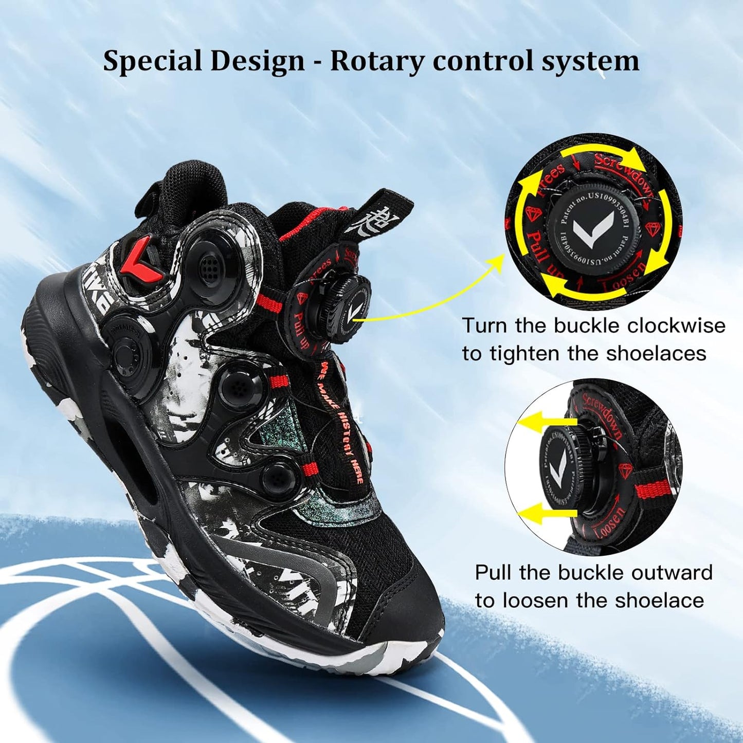 VITUOFLY Kids Basketball Shoes Boys Air Cushion Sneakers Girls Mid Top School Training Shoes Non-Slip Outdoor Sports Shoes Comfortable Boys Running Shoes Durable Little Kid/Big Kid
