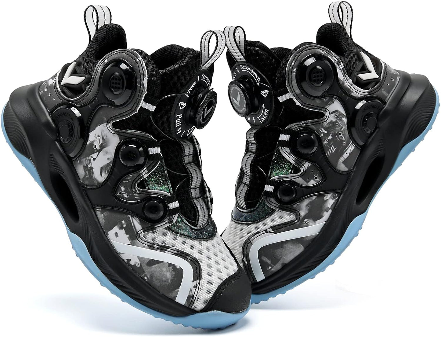 VITUOFLY Kids Basketball Shoes Boys Air Cushion Sneakers Girls Mid Top School Training Shoes Non-Slip Outdoor Sports Shoes Comfortable Boys Running Shoes Durable Little Kid/Big Kid