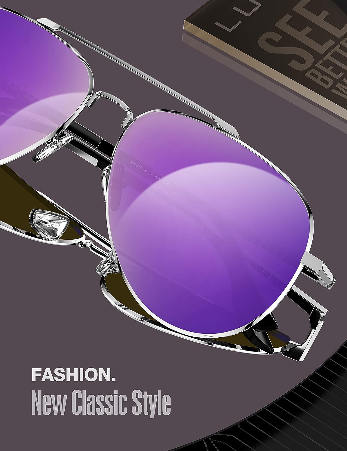 LUENX Aviator Sunglasses for Men Women Polarized - UV 400 Protection with case 60MM