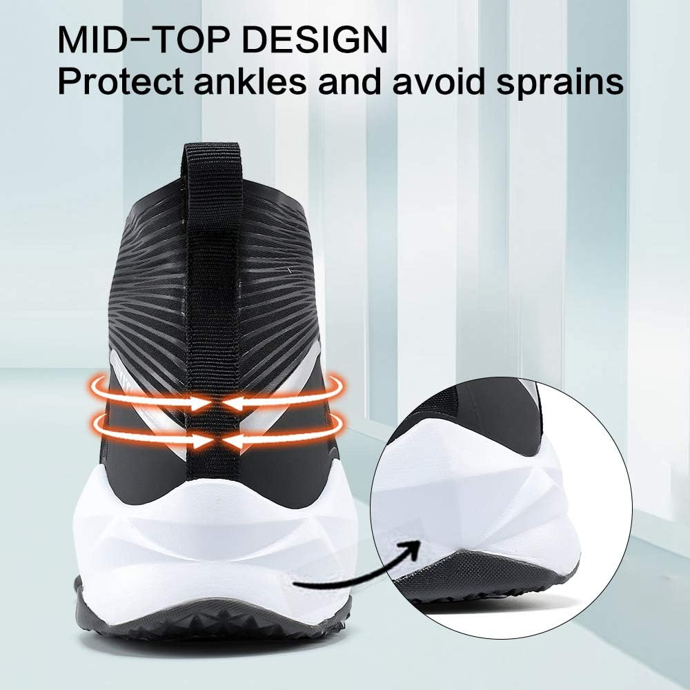 VITUOFLY Kids Basketball Shoes Boys Air Cushion Sneakers Girls Mid Top School Training Shoes Non-Slip Outdoor Sports Shoes Comfortable Boys Running Shoes Durable Little Kid/Big Kid