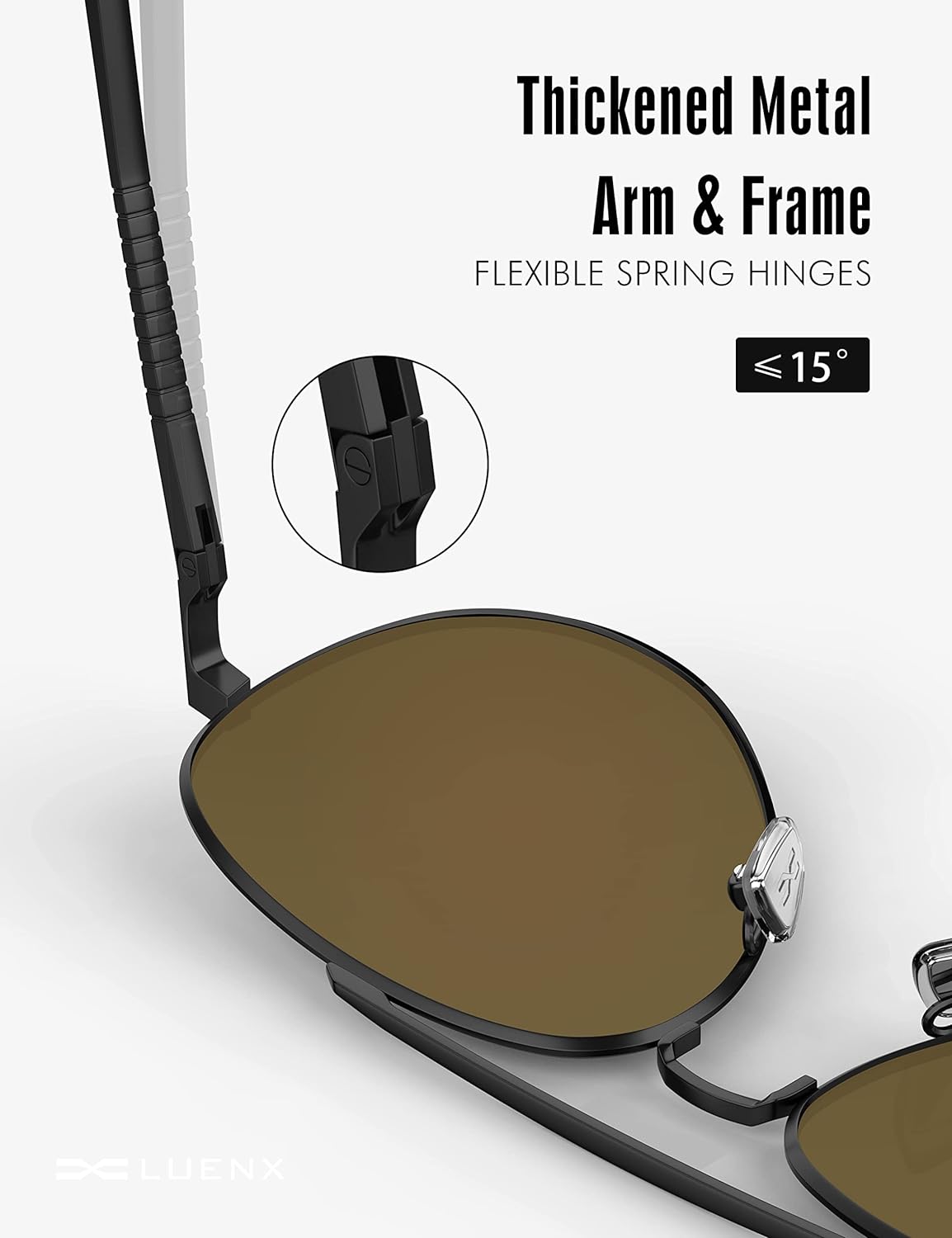 LUENX Aviator Sunglasses for Men Women Polarized - UV 400 Protection with case 60MM