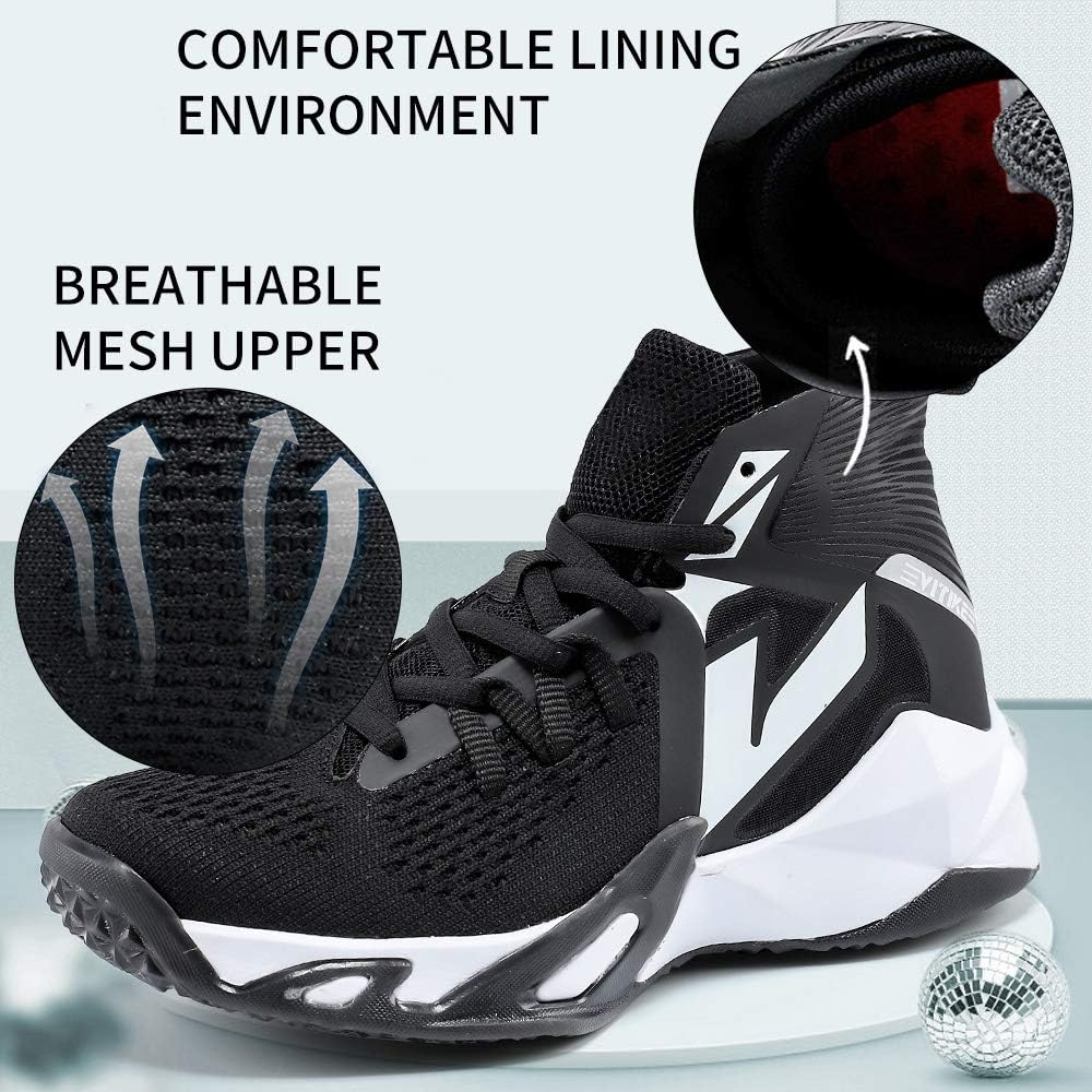 VITUOFLY Kids Basketball Shoes Boys Air Cushion Sneakers Girls Mid Top School Training Shoes Non-Slip Outdoor Sports Shoes Comfortable Boys Running Shoes Durable Little Kid/Big Kid
