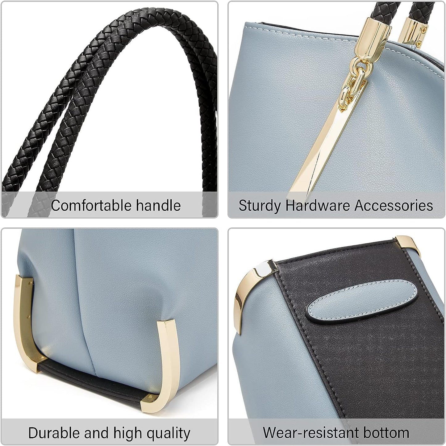FOXLOVER Large Capacity Tote Handbags for Women, Genuine Leather Ladies Top-handle Bags Fashion Shoulder Bags Purses