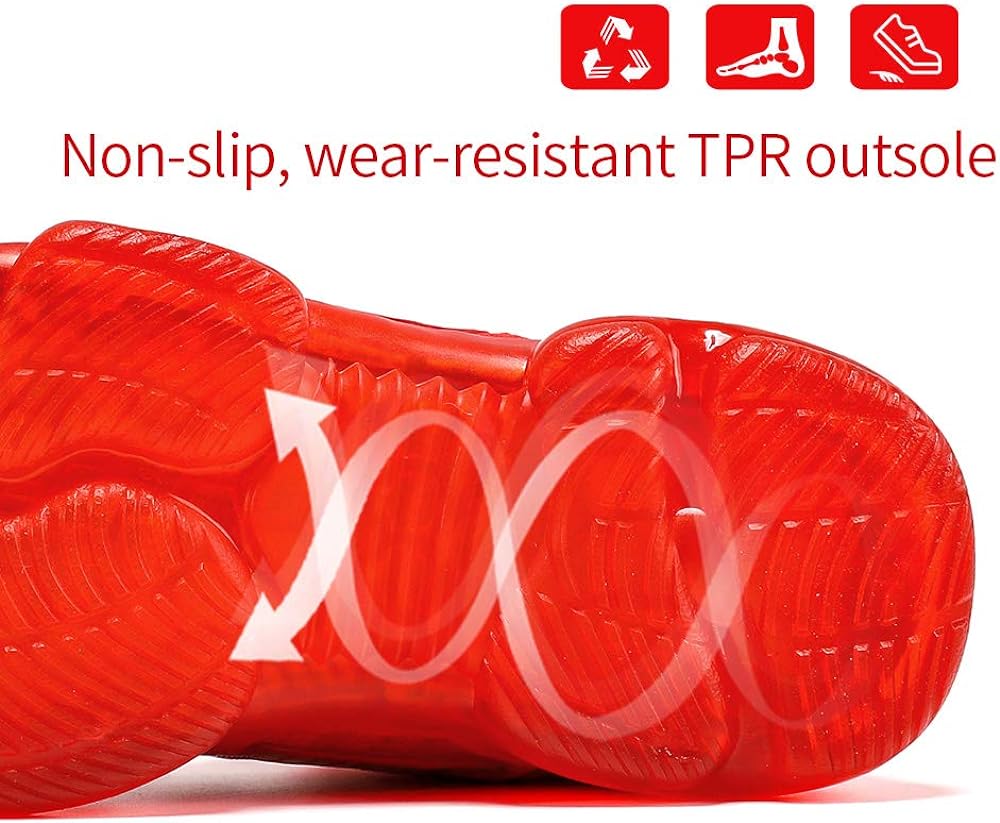 VITUOFLY Kids Basketball Shoes Boys Air Cushion Sneakers Girls Mid Top School Training Shoes Non-Slip Outdoor Sports Shoes Comfortable Boys Running Shoes Durable Little Kid/Big Kid