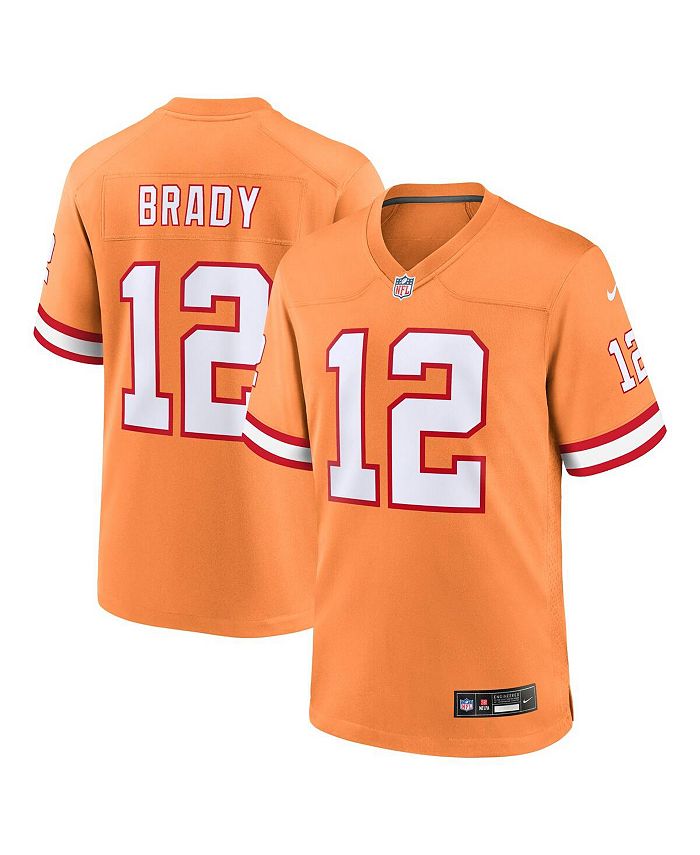 Men's Tom Brady Orange Tampa Bay Buccaneers Throwback Game Jersey