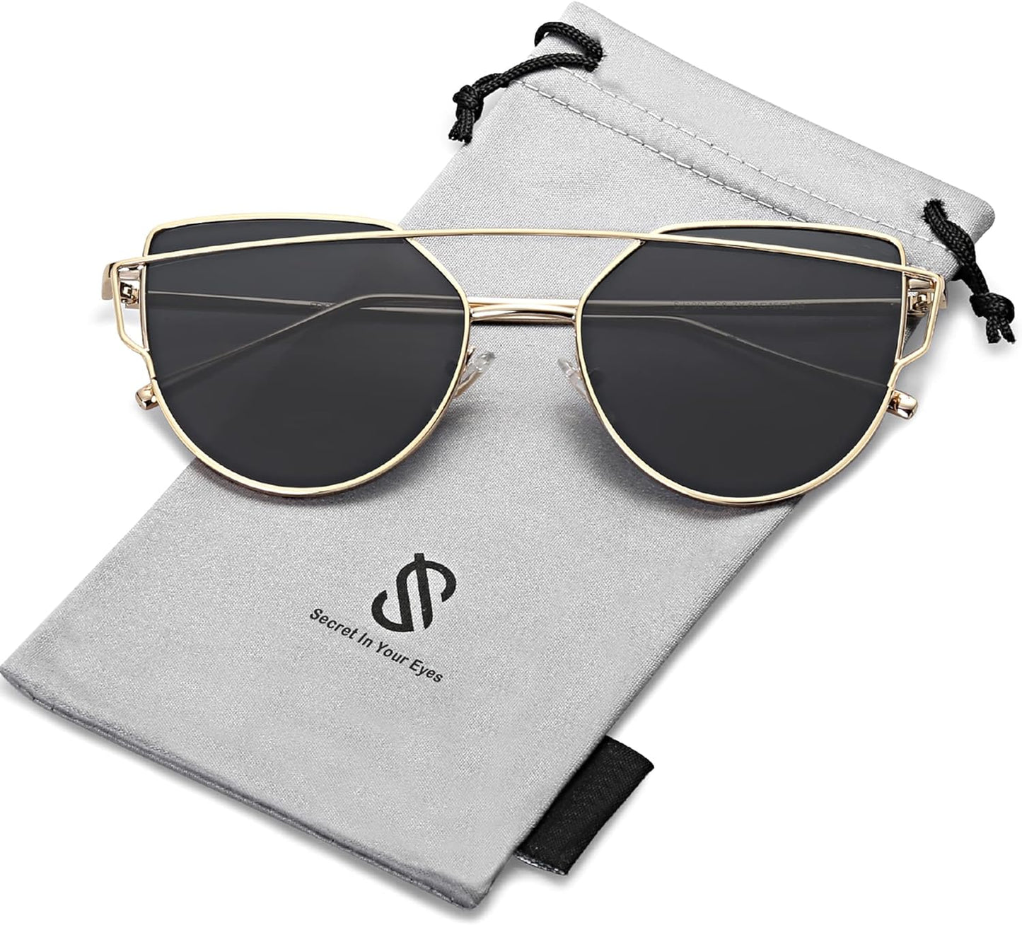 SOJOS Cat Eye Sunglasses for Women Fashion Designer Style Mirrored Lenses