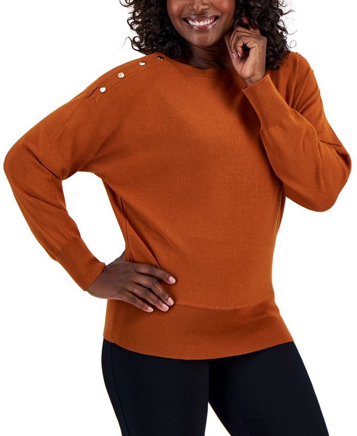 Dolman Button-Trim Sweater, Created for Macy's