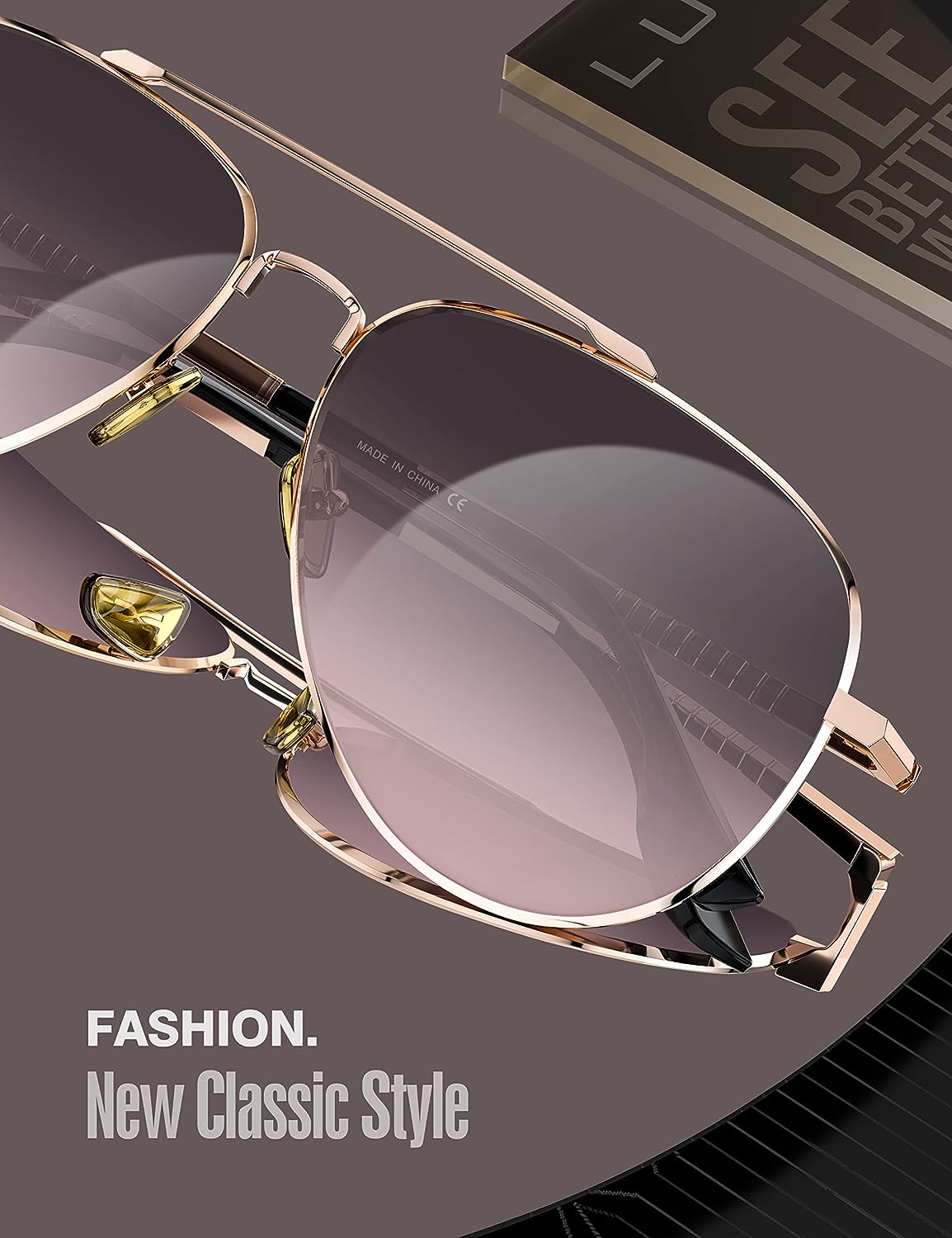 LUENX Aviator Sunglasses for Men Women Polarized - UV 400 Protection with case 60MM