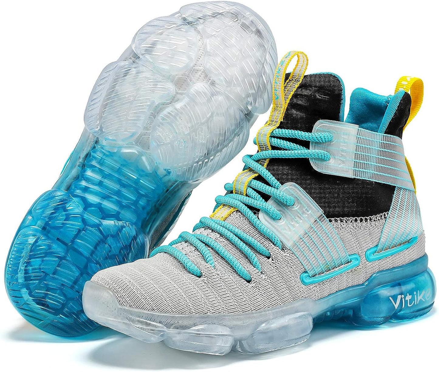 VITUOFLY Kids Basketball Shoes Boys Air Cushion Sneakers Girls Mid Top School Training Shoes Non-Slip Outdoor Sports Shoes Comfortable Boys Running Shoes Durable Little Kid/Big Kid