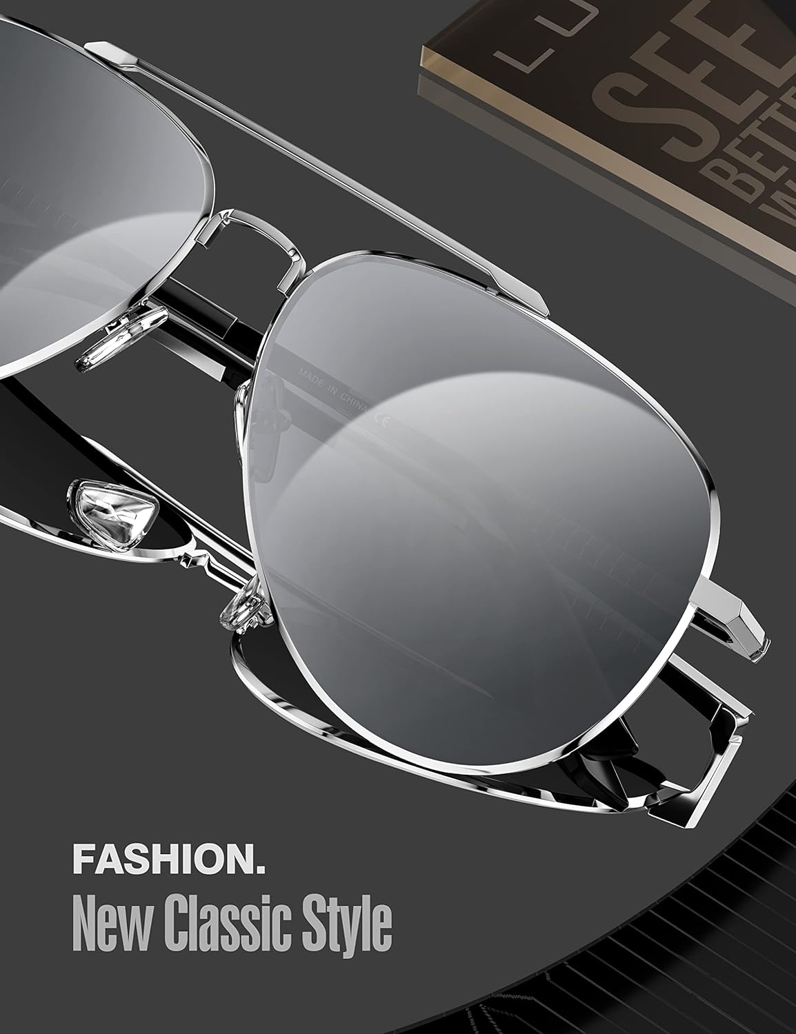LUENX Aviator Sunglasses for Men Women Polarized - UV 400 Protection with case 60MM