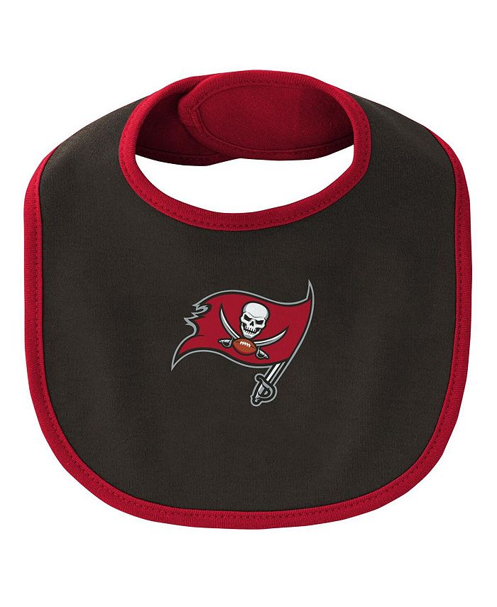 Newborn and Infant Boys and Girls Red, Black Tampa Bay Buccaneers Little Champ Three-Piece Bodysuit Bib and Booties Set